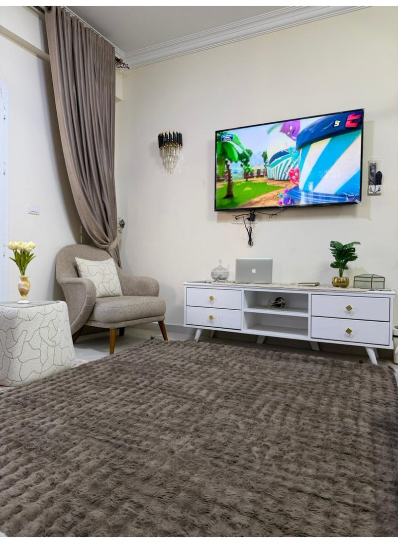 بديل السجاد فرو بابلز فاخر ناعمة و ظهر من حبيبات الدوتس المانع للانزلاق - Image 3